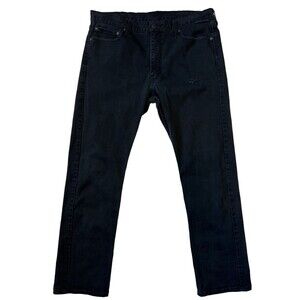 Levi's 513 Slim Straight Fit Mens Jeans, Distressed Black, 38x32 (measures 31)